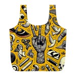 Yellow Template Design Full Print Recycle Bag (L) Back