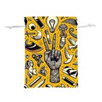 Yellow Template Design Lightweight Drawstring Pouch (S) Back