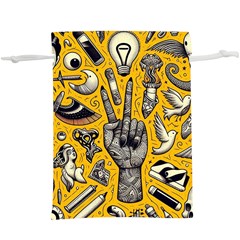 Yellow Template Design Lightweight Drawstring Pouch (xl)