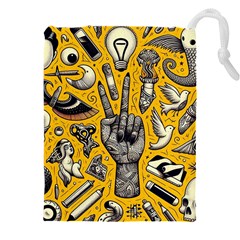 Yellow Template Design Drawstring Pouch (4xl) by Perong