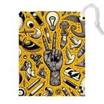 Yellow Template Design Drawstring Pouch (4XL) Front