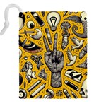 Yellow Template Design Drawstring Pouch (4XL) Back