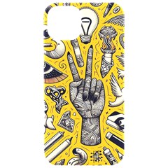 Yellow Template Design Iphone 15 Pro Black Uv Print Pc Hardshell Case