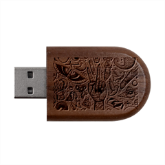 Yellow Template Design Wood Oval Usb Flash Drive