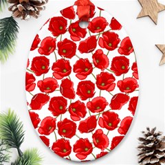 Flower Poppies Plant Petal Ornament (oval)