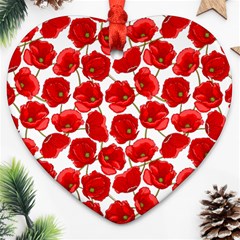 Flower Poppies Plant Petal Ornament (heart) by Perong