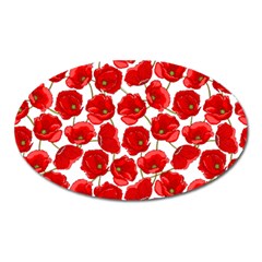 Flower Poppies Plant Petal Oval Magnet by Perong