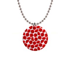 Flower Poppies Plant Petal 1  Button Necklace by Perong