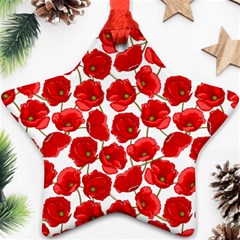 Flower Poppies Plant Petal Star Ornament (two Sides)