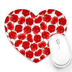 Flower Poppies Plant Petal Heart Mousepad by Perong