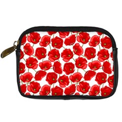 Flower Poppies Plant Petal Digital Camera Leather Case by Perong