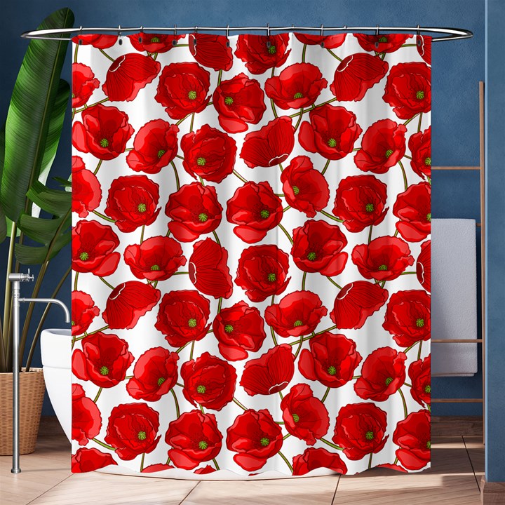 Flower Poppies Plant Petal Shower Curtain 60  x 72  (Medium) 