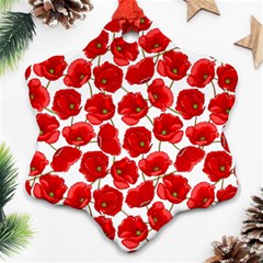 Flower Poppies Plant Petal Ornament (snowflake)