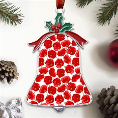 Flower Poppies Plant Petal Metal Holly Leaf Bell Ornament