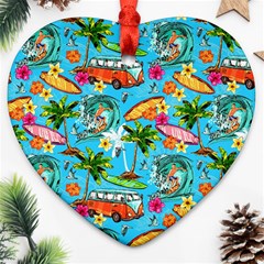 Summer Pattern Seamless Ornament (heart)