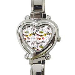 Pattern Seamless Texture Cartoon Heart Italian Charm Watch by Perong