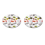 Pattern Seamless Texture Cartoon Cufflinks (Oval) Front(Pair)