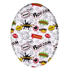 Pattern Seamless Texture Cartoon Oval Glass Fridge Magnet (4 Pack) by Perong