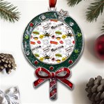 Pattern Seamless Texture Cartoon Metal X Mas Lollipop with Crystal Ornament Front