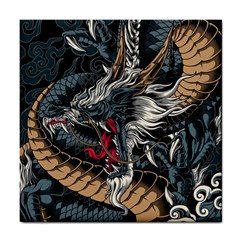 Dragon Snake Legend Japanese Mythology Tile Coaster by Perong