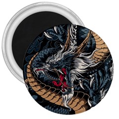 Dragon Snake Legend Japanese Mythology 3  Magnets by Perong