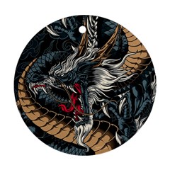 Dragon Snake Legend Japanese Mythology Ornament (round) by Perong