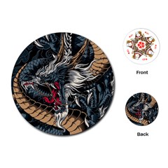 Dragon Snake Legend Japanese Mythology Playing Cards Single Design (round) by Perong