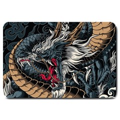 Dragon Snake Legend Japanese Mythology Large Doormat by Perong