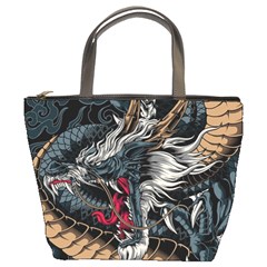 Dragon Snake Legend Japanese Mythology Bucket Bag by Perong