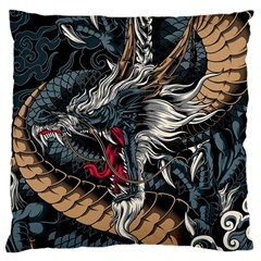 Dragon Snake Legend Japanese Mythology Large Cushion Case (one Side) by Perong