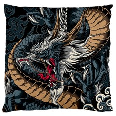 Dragon Snake Legend Japanese Mythology Standard Premium Plush Fleece Cushion Case (two Sides) by Perong