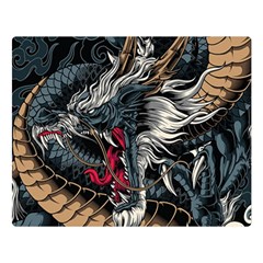 Dragon Snake Legend Japanese Mythology Two Sides Premium Plush Fleece Blanket (large) by Perong