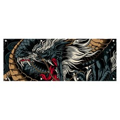 Dragon Snake Legend Japanese Mythology Banner And Sign 8  X 3  by Perong