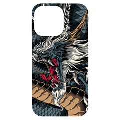 Dragon Snake Legend Japanese Mythology Iphone 14 Pro Max Black Uv Print Case by Perong