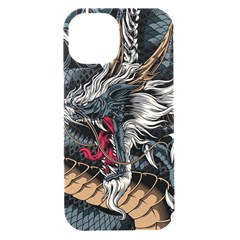 Dragon Snake Legend Japanese Mythology Iphone 15 Black Uv Print Pc Hardshell Case by Perong