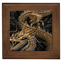 Japanese Dragon Pentagram Framed Tile by Perong