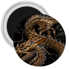 Japanese Dragon Pentagram 3  Magnets by Perong