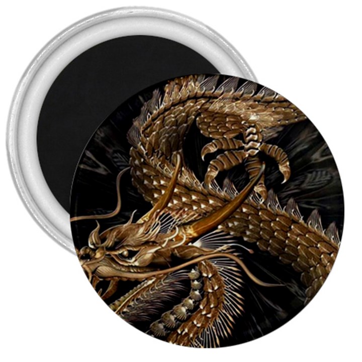 Japanese Dragon Pentagram 3  Magnets