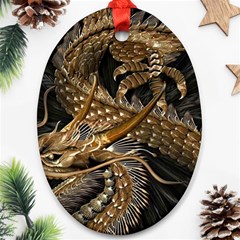 Japanese Dragon Pentagram Ornament (oval)