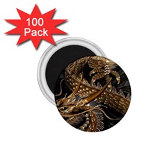 Japanese Dragon Pentagram 1 75  Magnets (100 Pack)  by Perong