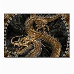 Japanese Dragon Pentagram Postcards 5  X 7  (pkg Of 10) by Perong