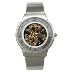 Japanese Dragon Pentagram Stainless Steel Watch by Perong