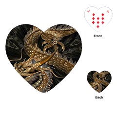 Japanese Dragon Pentagram Playing Cards Single Design (heart)