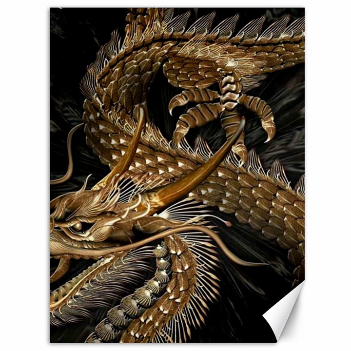 Japanese Dragon Pentagram Canvas 36  x 48 