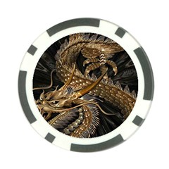 Japanese Dragon Pentagram Poker Chip Card Guard by Perong