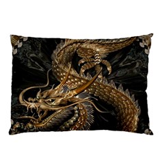 Japanese Dragon Pentagram Pillow Case by Perong