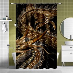 Japanese Dragon Pentagram Shower Curtain 48  X 72  (small)  by Perong