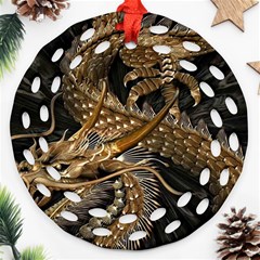 Japanese Dragon Pentagram Ornament (round Filigree)