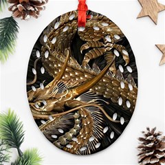 Japanese Dragon Pentagram Ornament (oval Filigree)