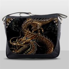 Japanese Dragon Pentagram Messenger Bag by Perong